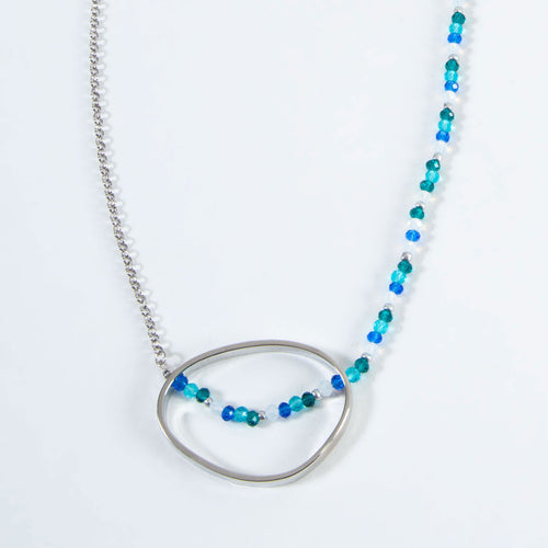 Layne Beaded Hoop Pendant Necklace