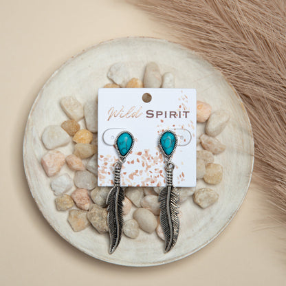 Wild Spirit Feather Drop Earrings