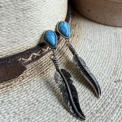 Wild Spirit Feather Drop Earrings