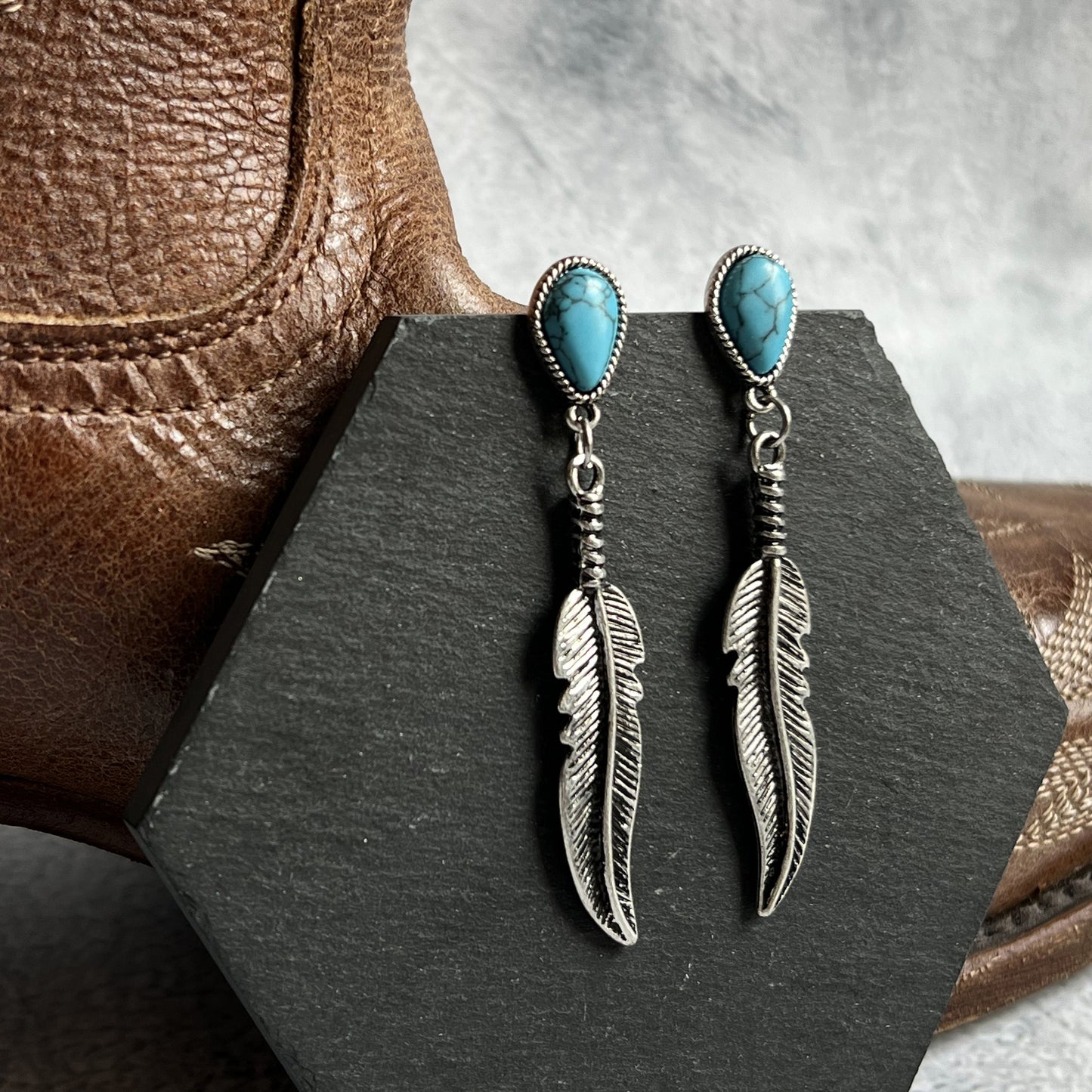 Wild Spirit Feather Drop Earrings