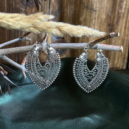 Wild Spirit Antique Heart Earrings