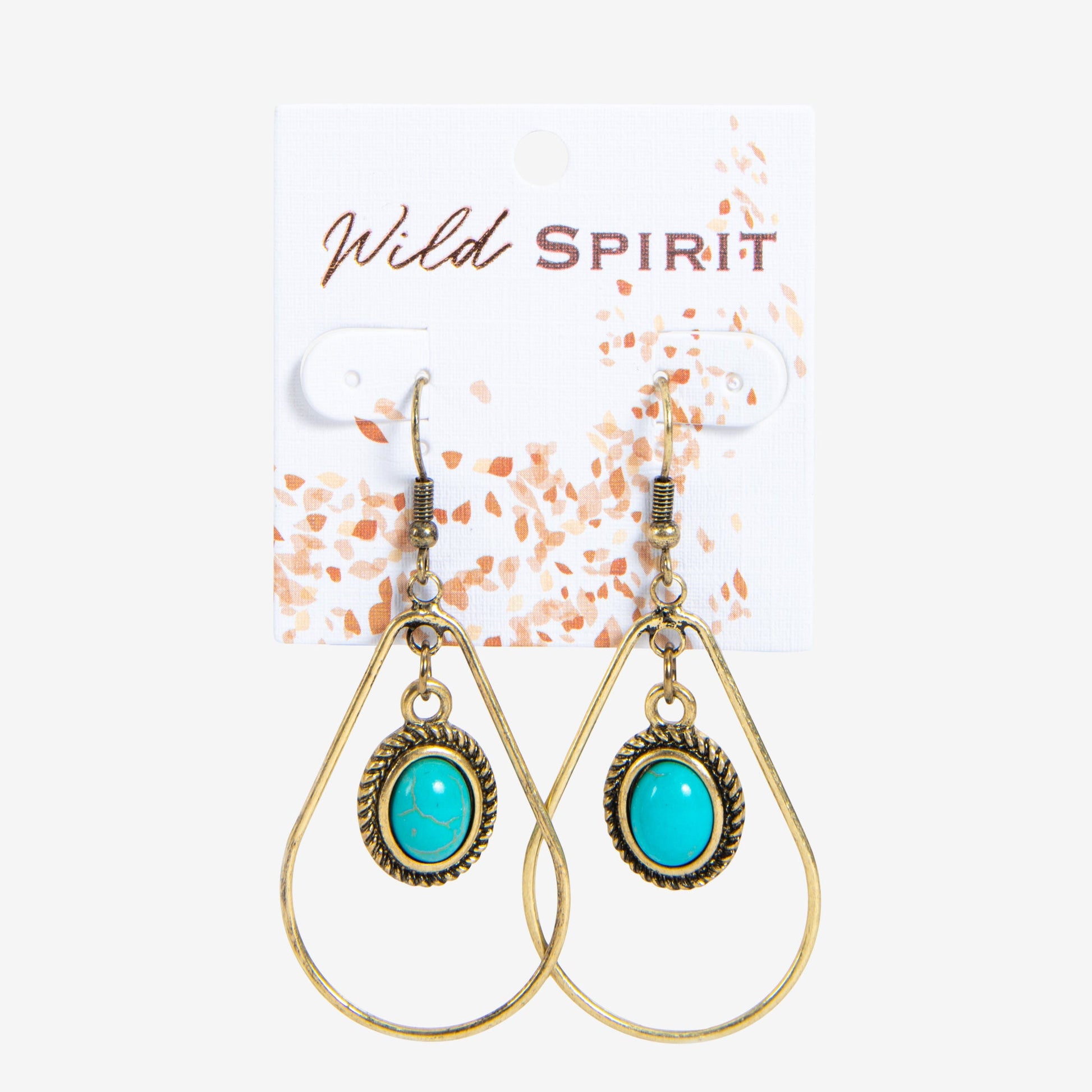 Wild Spirit Turquoise Pendant Drop Earrings