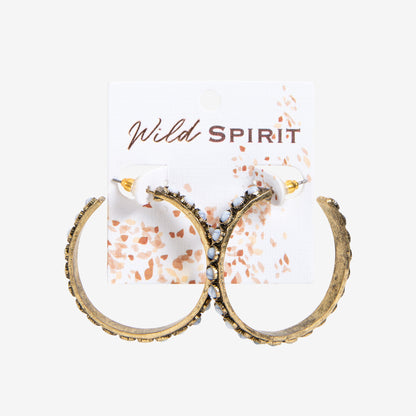 Wild Spirit Stone Hoop Earrings