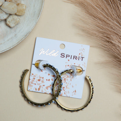 Wild Spirit Stone Hoop Earrings