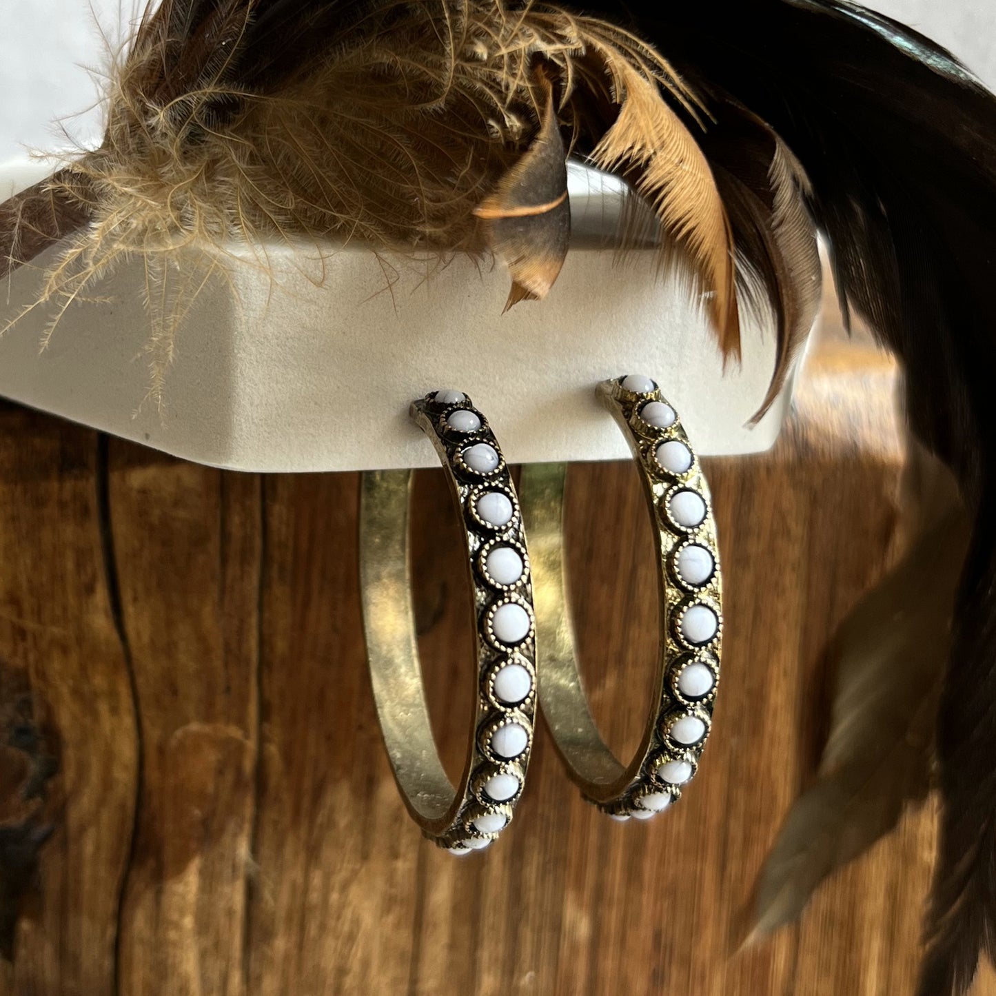 Wild Spirit Stone Hoop Earrings