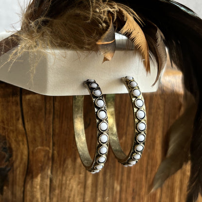 Wild Spirit Stone Hoop Earrings