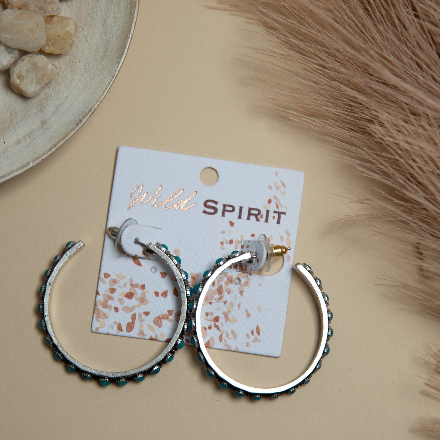 Wild Spirit Stone Hoop Earrings