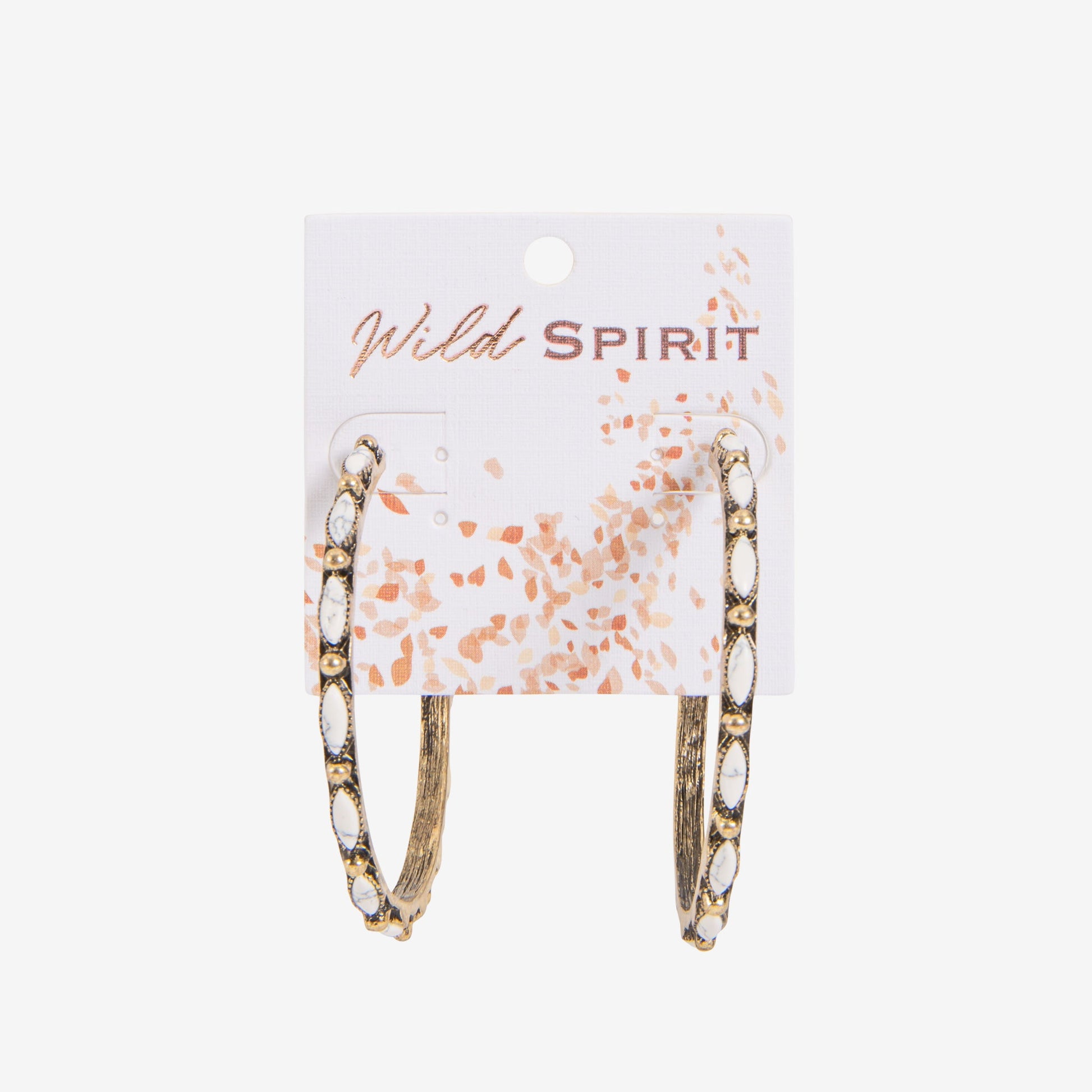 Wild Spirit Thin Stone Hoop Earrings