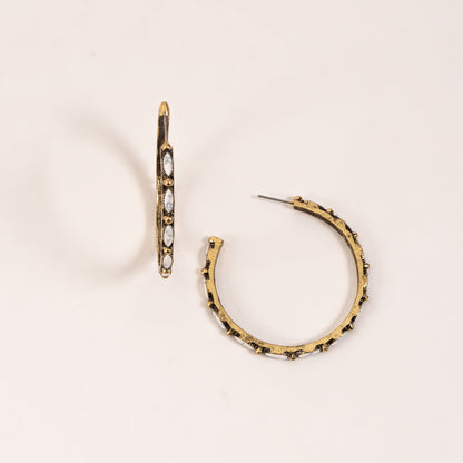 Wild Spirit Thin Stone Hoop Earrings