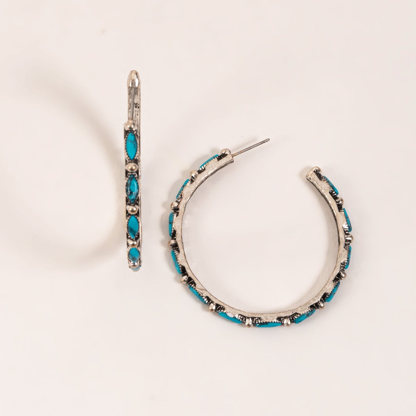 Wild Spirit Thin Stone Hoop Earrings