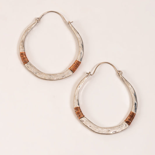 Wild Spirit Hammered Hoop Earrings
