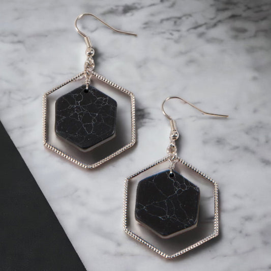 Cori Hexagon Drop Earrings