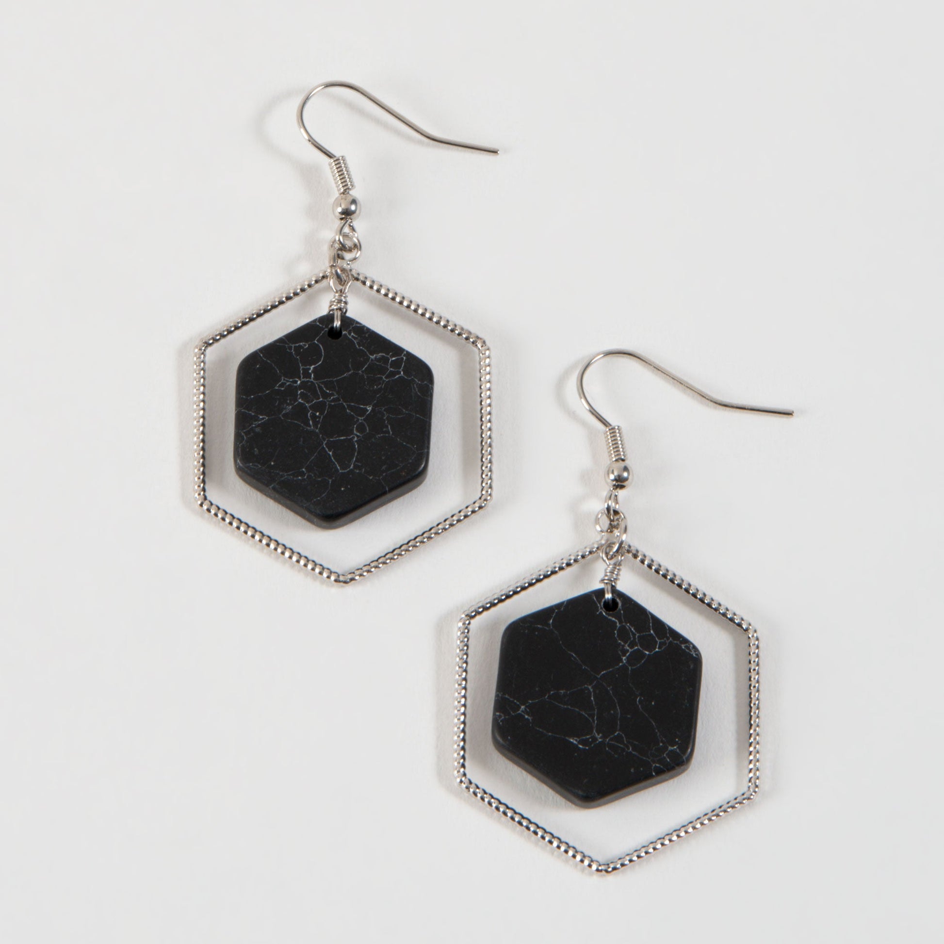 Cori Hexagon Drop Earrings