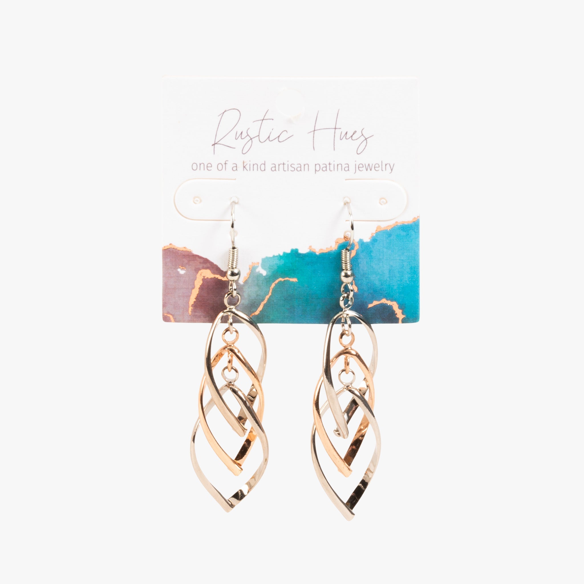 Buy Rosegold Layered Drop Earrings Online - Ferosh