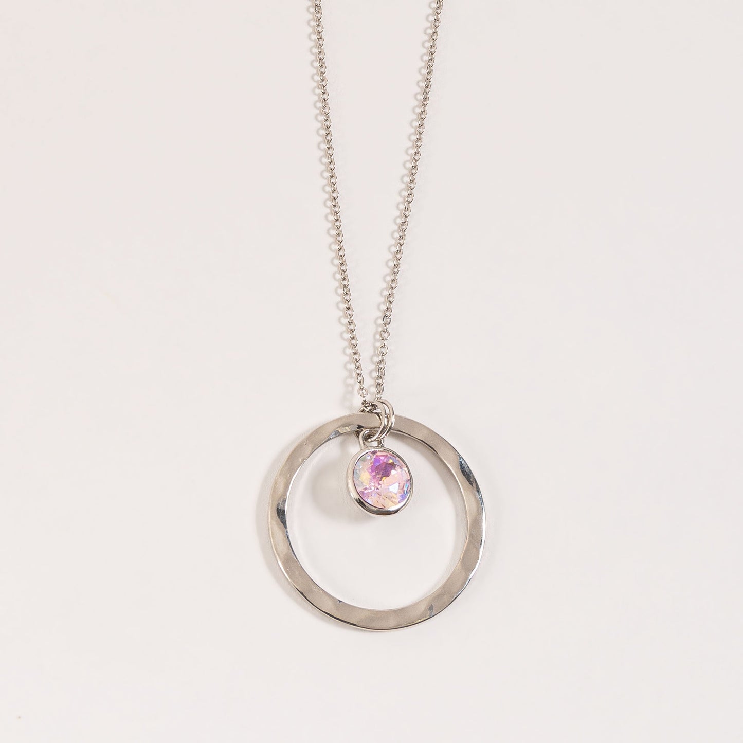 Natasha Crystal Hoop Pendant Necklace