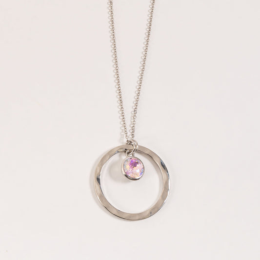 Natasha Crystal Hoop Pendant Necklace