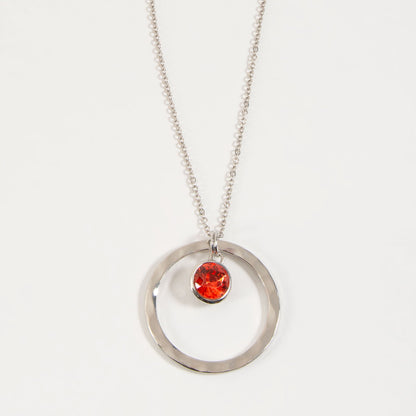 Natasha Crystal Hoop Pendant Necklace