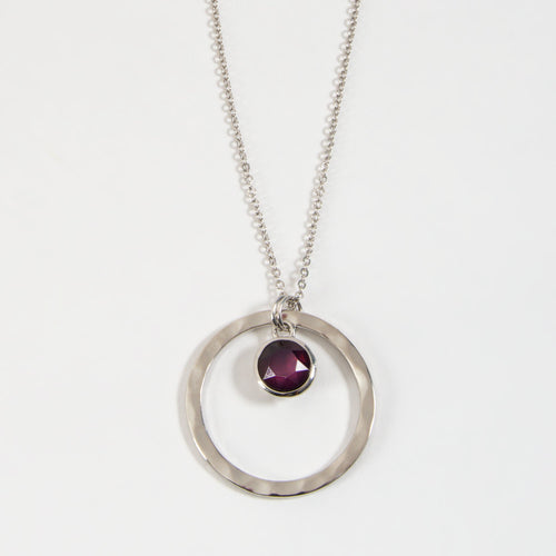 Natasha Crystal Hoop Pendant Necklace