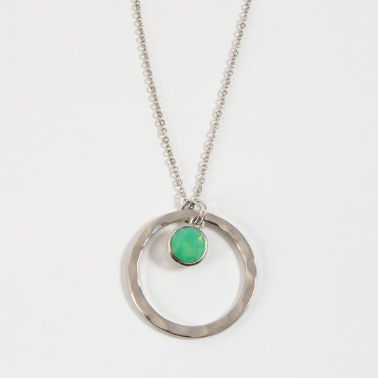 Natasha Crystal Hoop Pendant Necklace