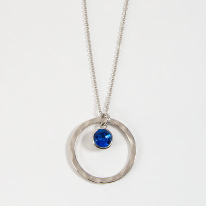 Natasha Crystal Hoop Pendant Necklace