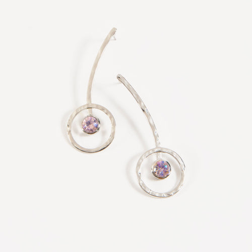 Natasha Crystal Hoop Drop Earrings