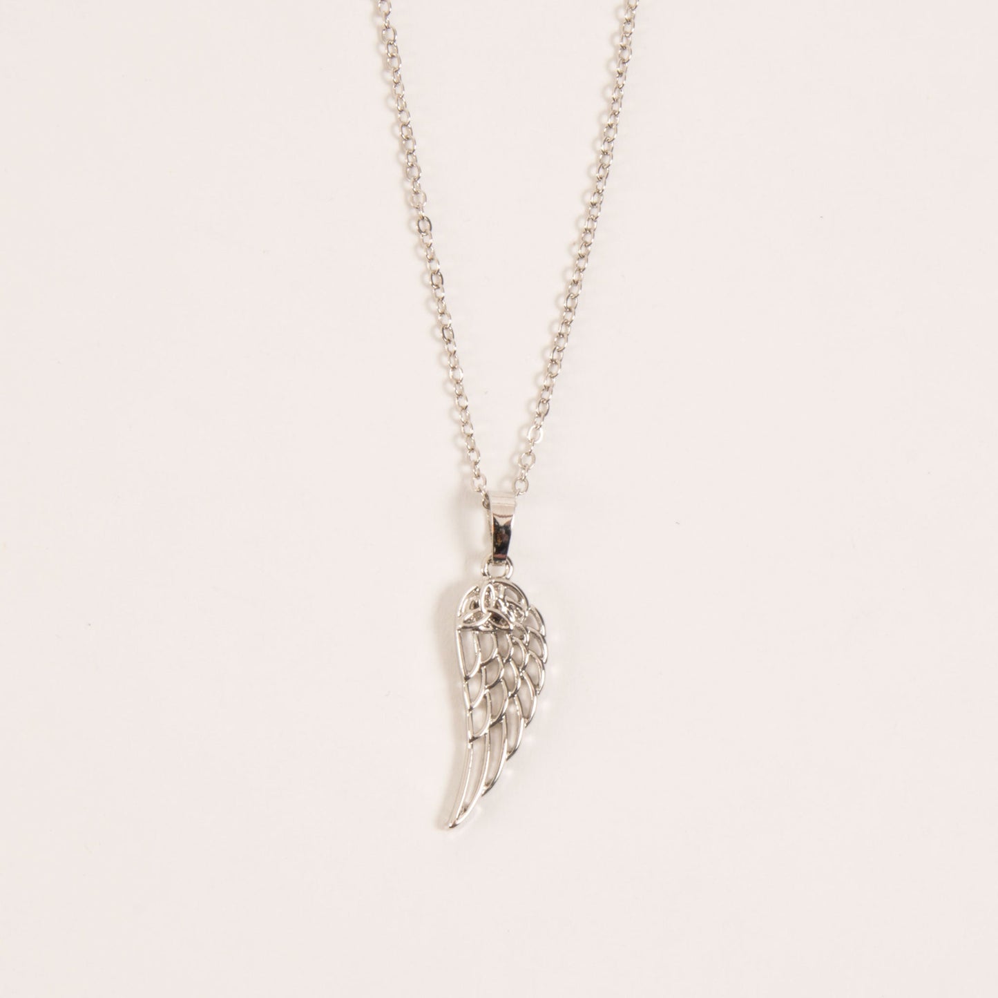 Endless Pathways Angel Feather Pendant Necklace