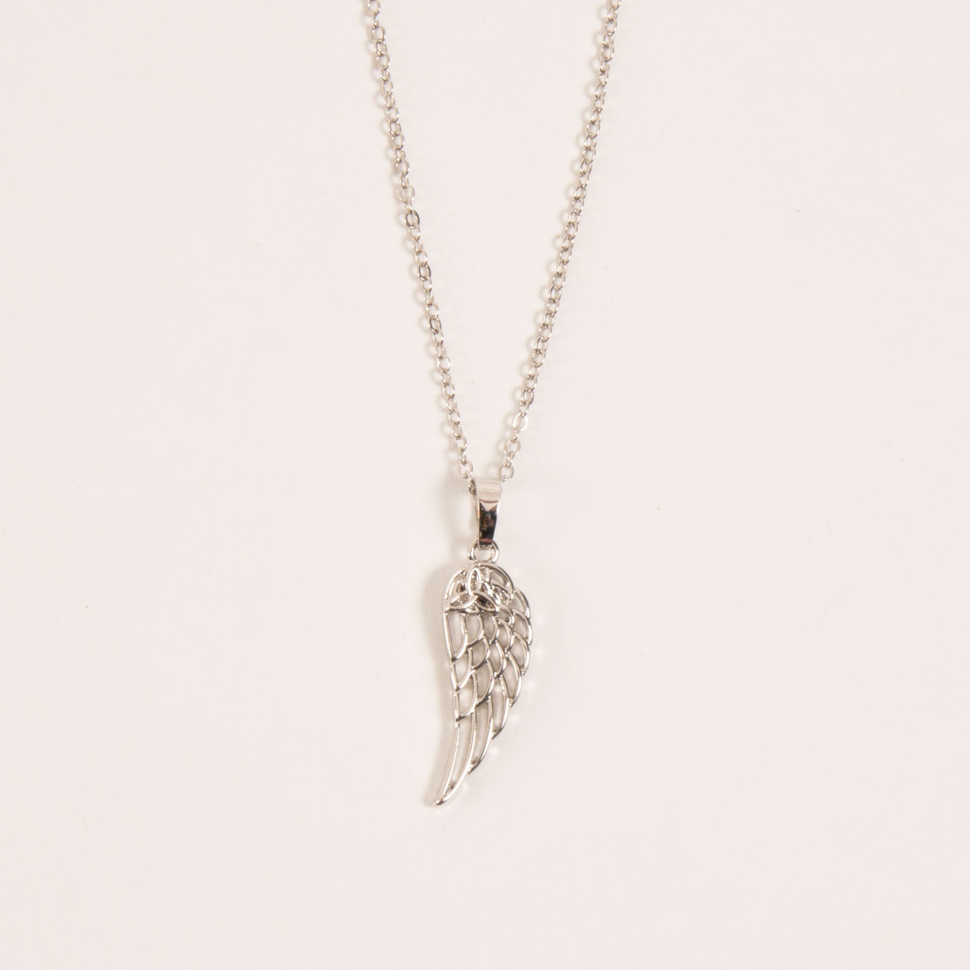 Endless Pathways Angel Feather Pendant Necklace