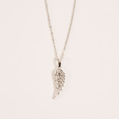 Endless Pathways Angel Feather Pendant Necklace