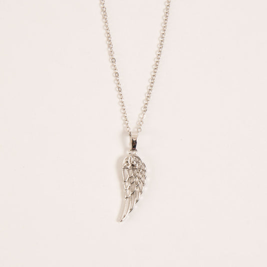 Endless Pathways Angel Feather Pendant Necklace