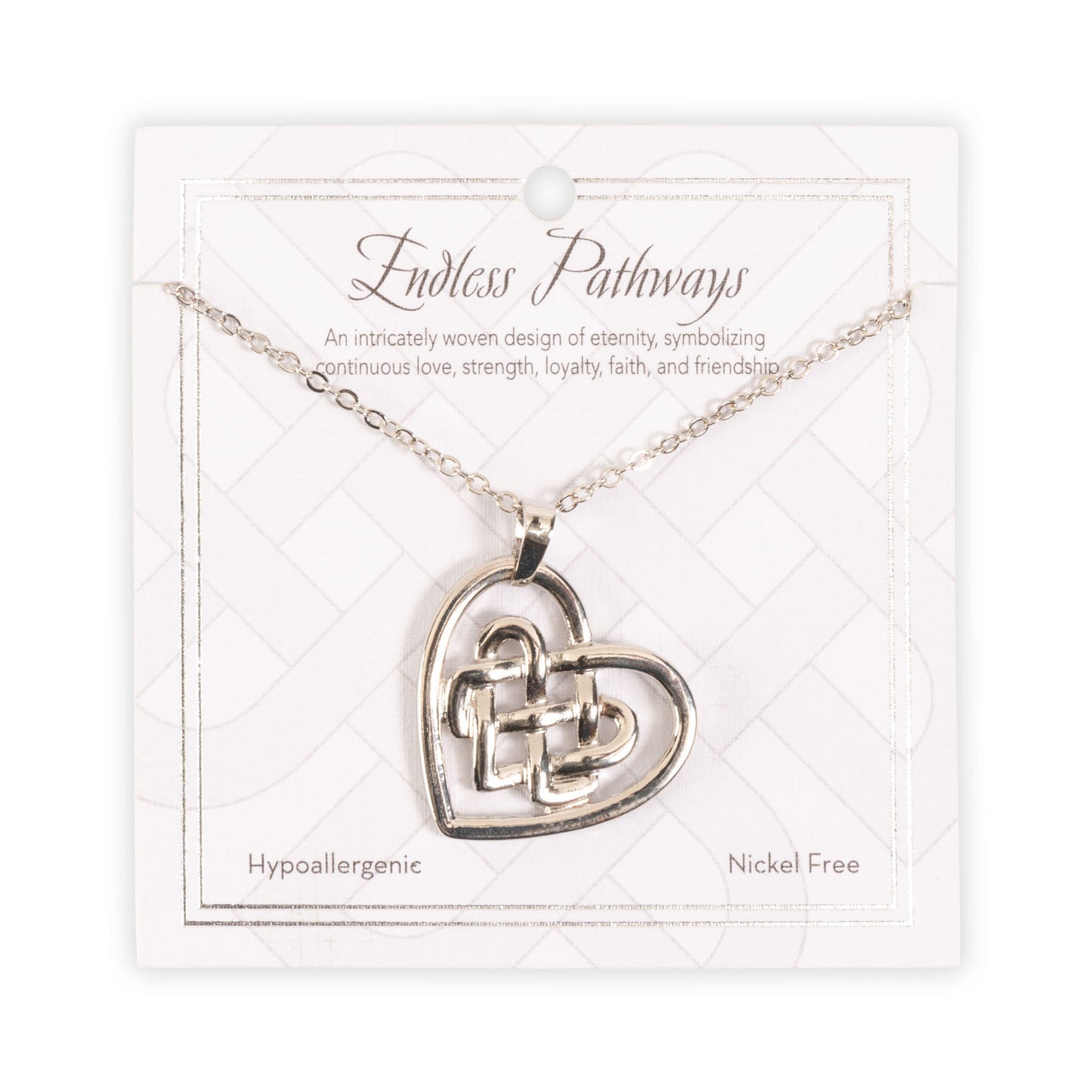 Endless Pathways Celtic Heart Pendant Necklace