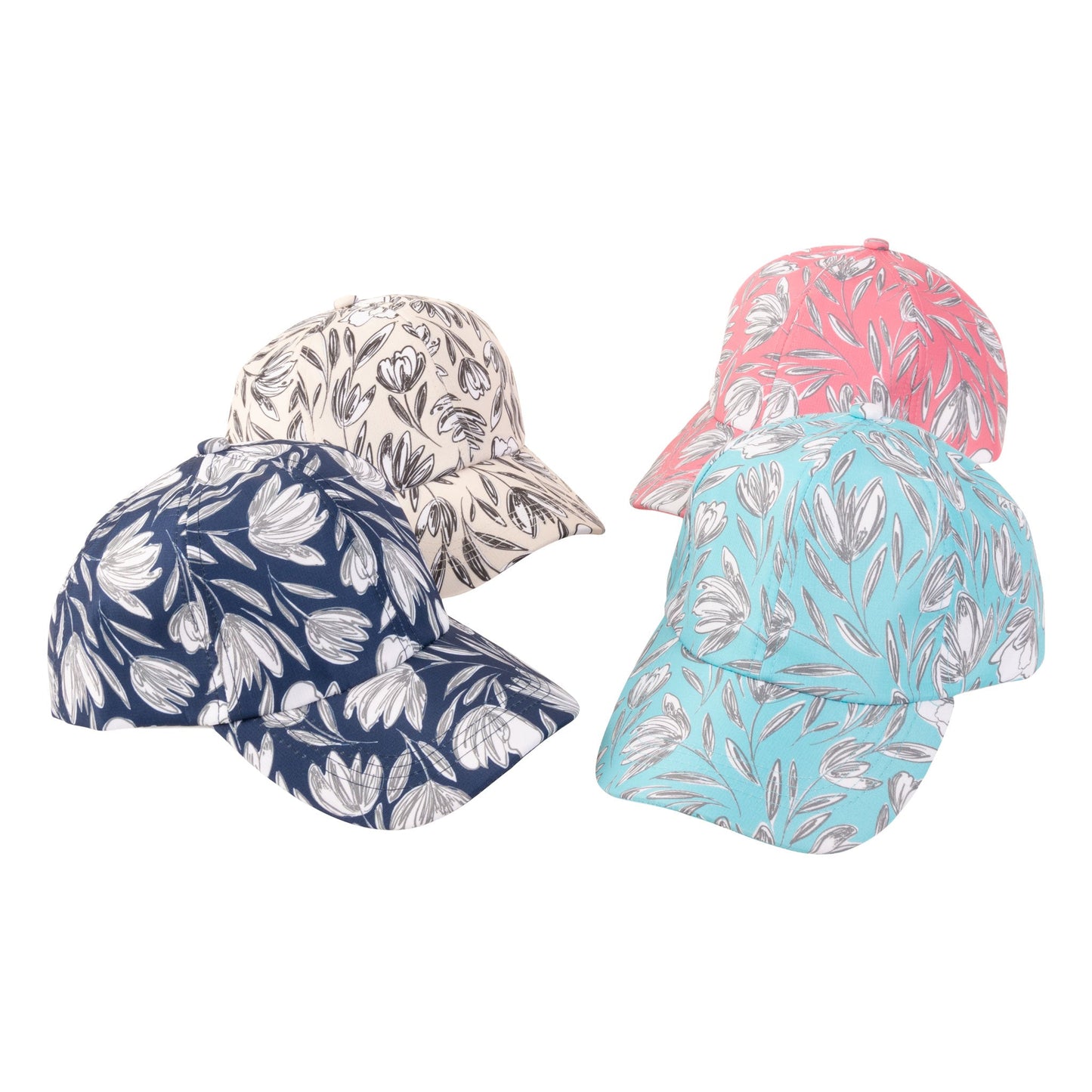 8 Piece Etta Floral Baseball Cap Assortment