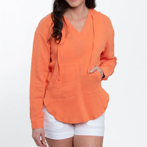 Monroe Gauze Hooded Pullover