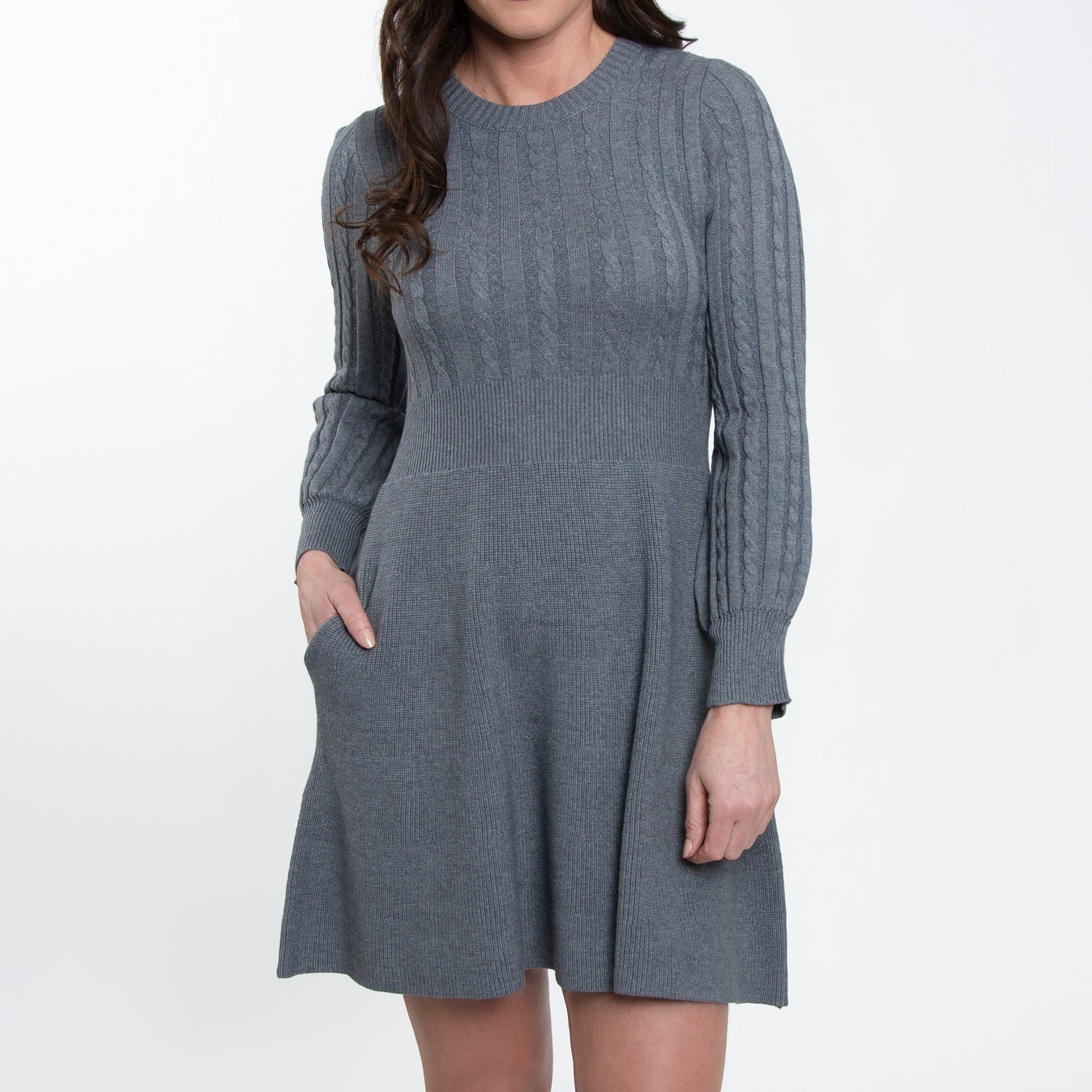 Elsie & Zoey  Women's Sheena Cable Knit Sweater Dress