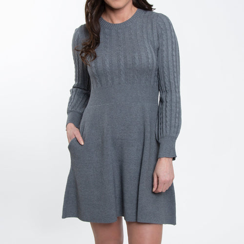 Sheena Cable Knit Sweater Dress