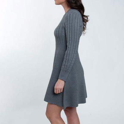 Elsie & Zoey  Women's Sheena Cable Knit Sweater Dress