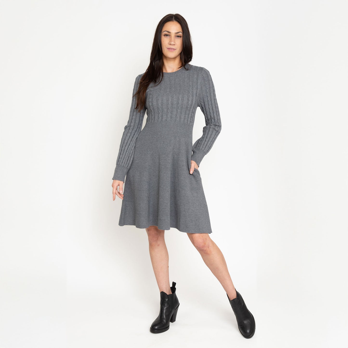 Sheena Cable Knit Sweater Dress