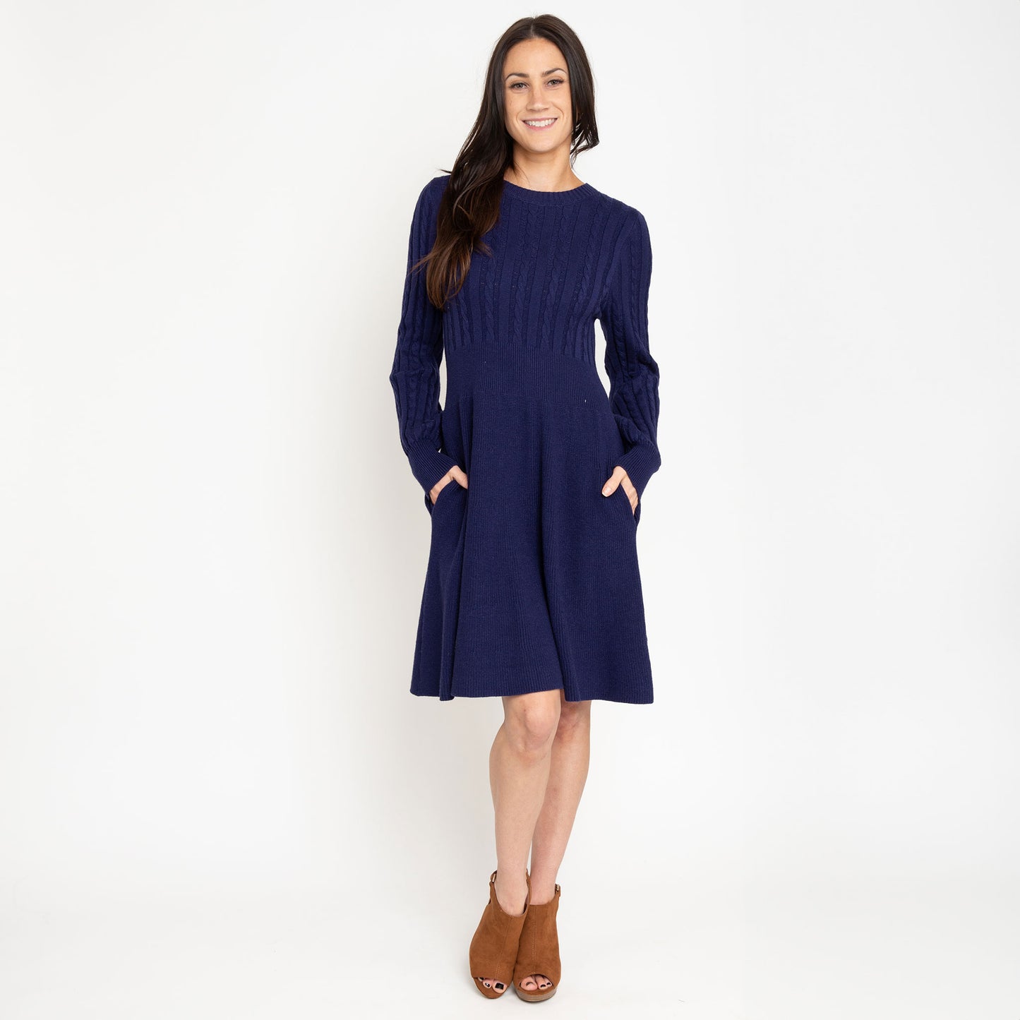 Sheena Cable Knit Sweater Dress