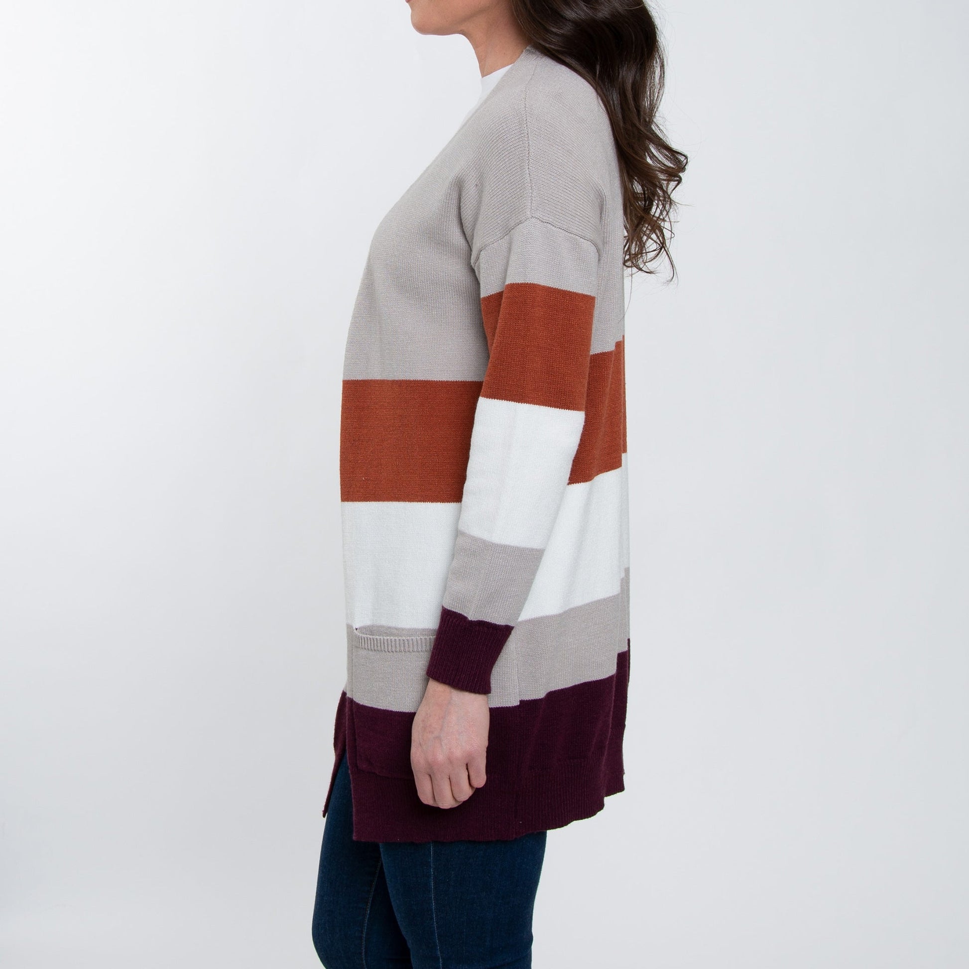 Elsie & Zoey  Women's Jett Color Block Cardigan