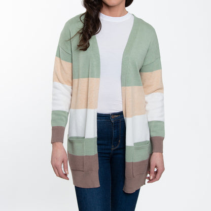 Elsie & Zoey  Women's Jett Color Block Cardigan