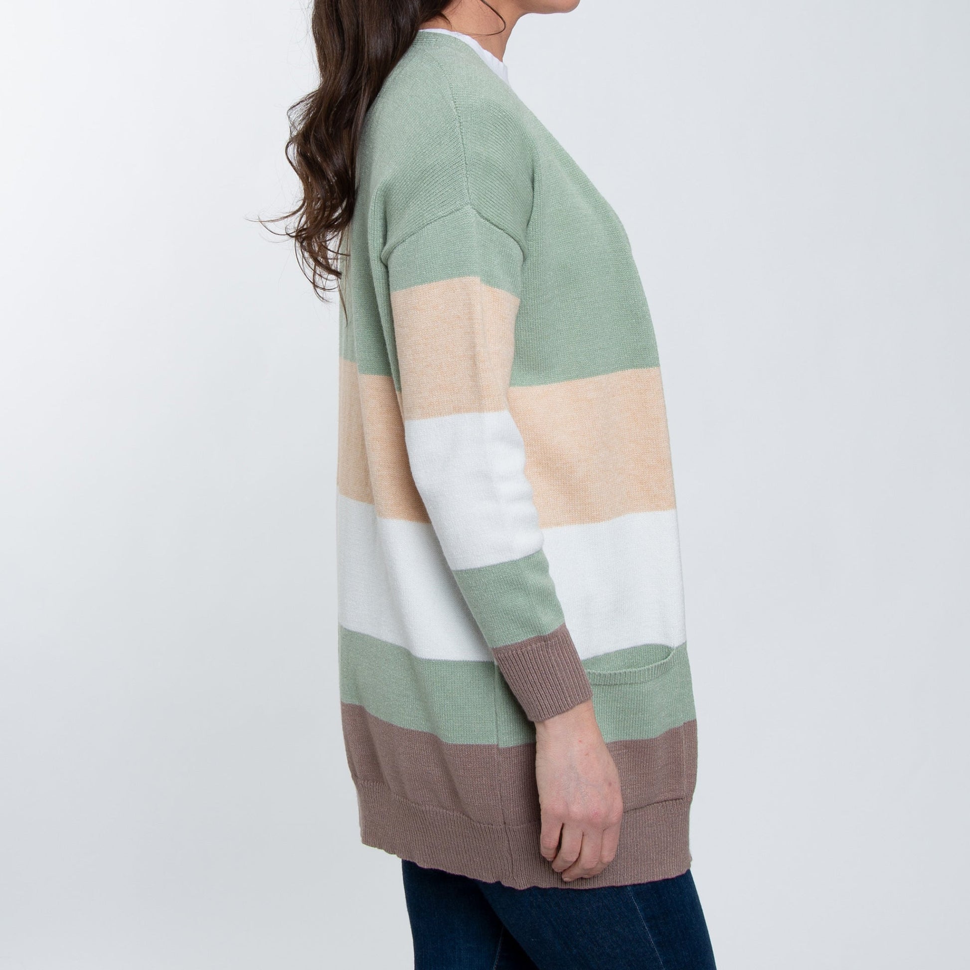 Elsie & Zoey  Women's Jett Color Block Cardigan