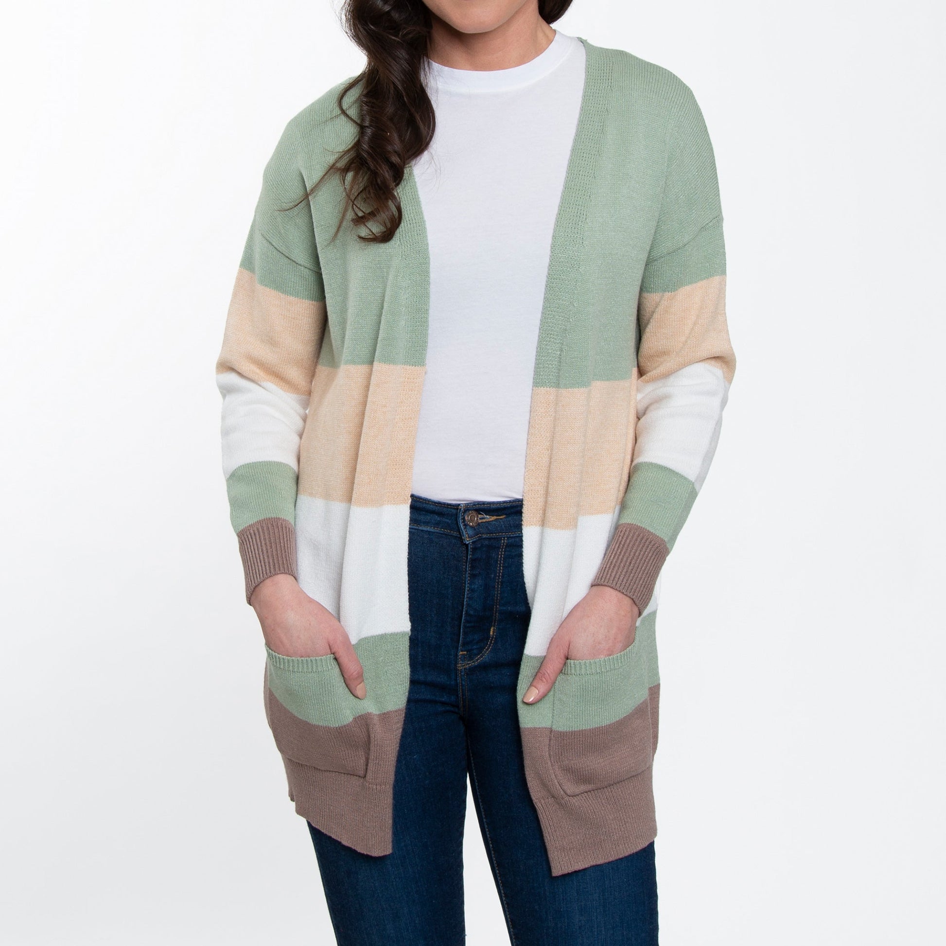 Elsie & Zoey  Women's Jett Color Block Cardigan