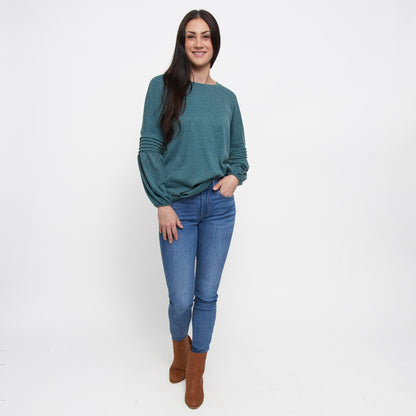 Carson Pleated Bishop Sleeve Top