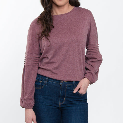 Carson Pleated Bishop Sleeve Top