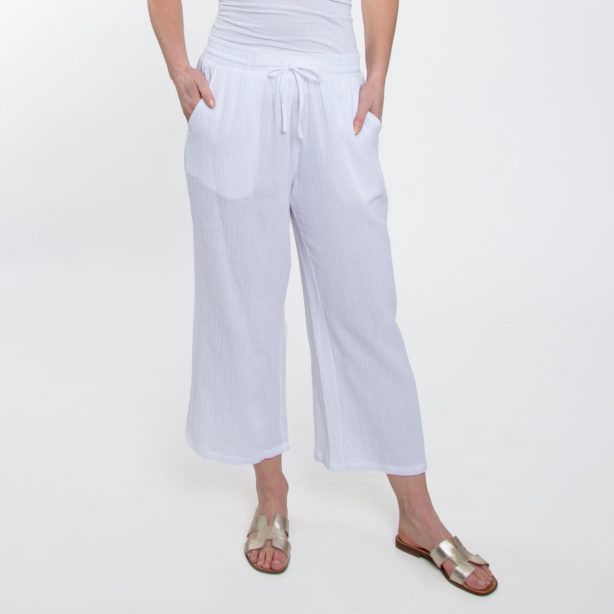 Cropped 2025 gauze pants