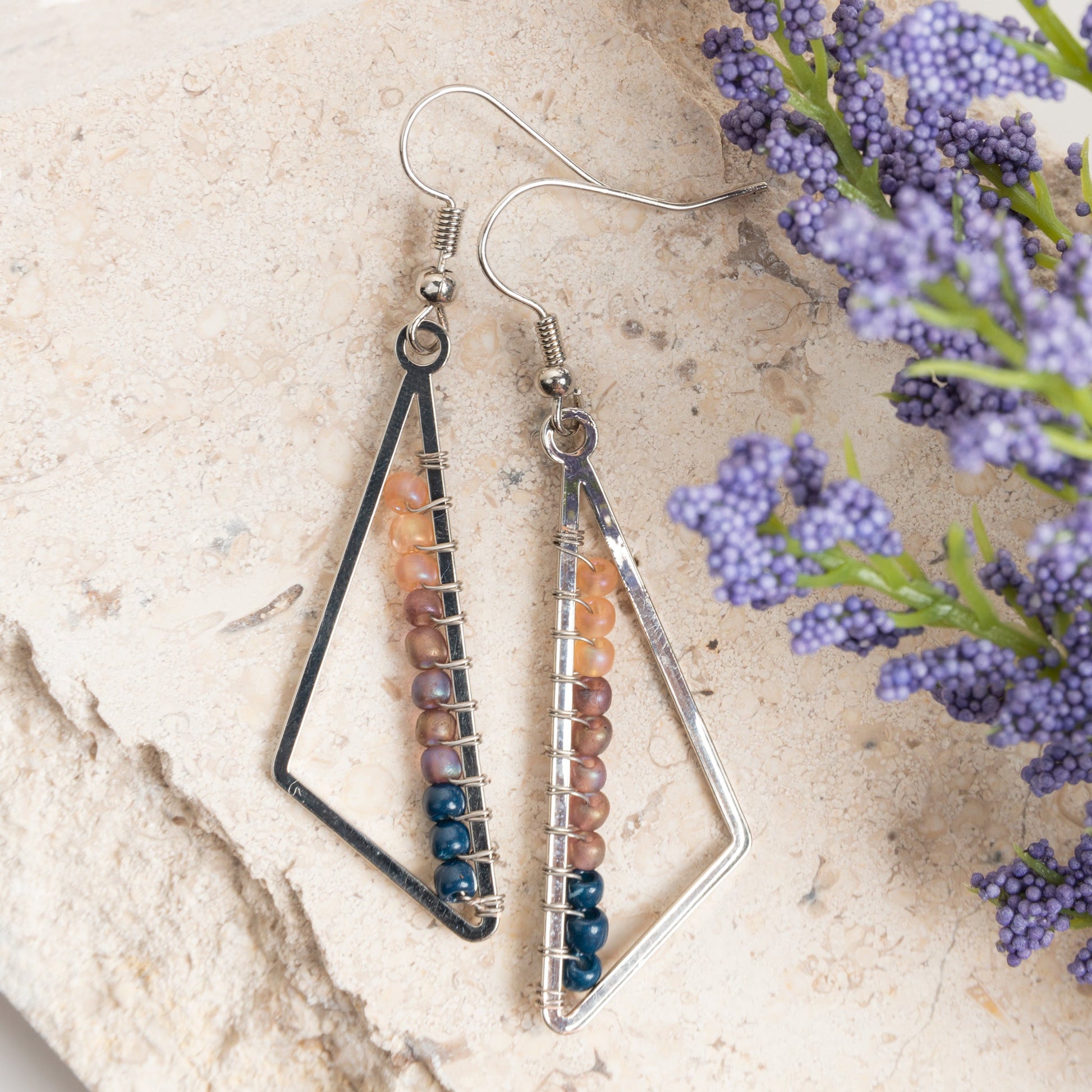 Aurelia Triangle Seed Bead Earrings