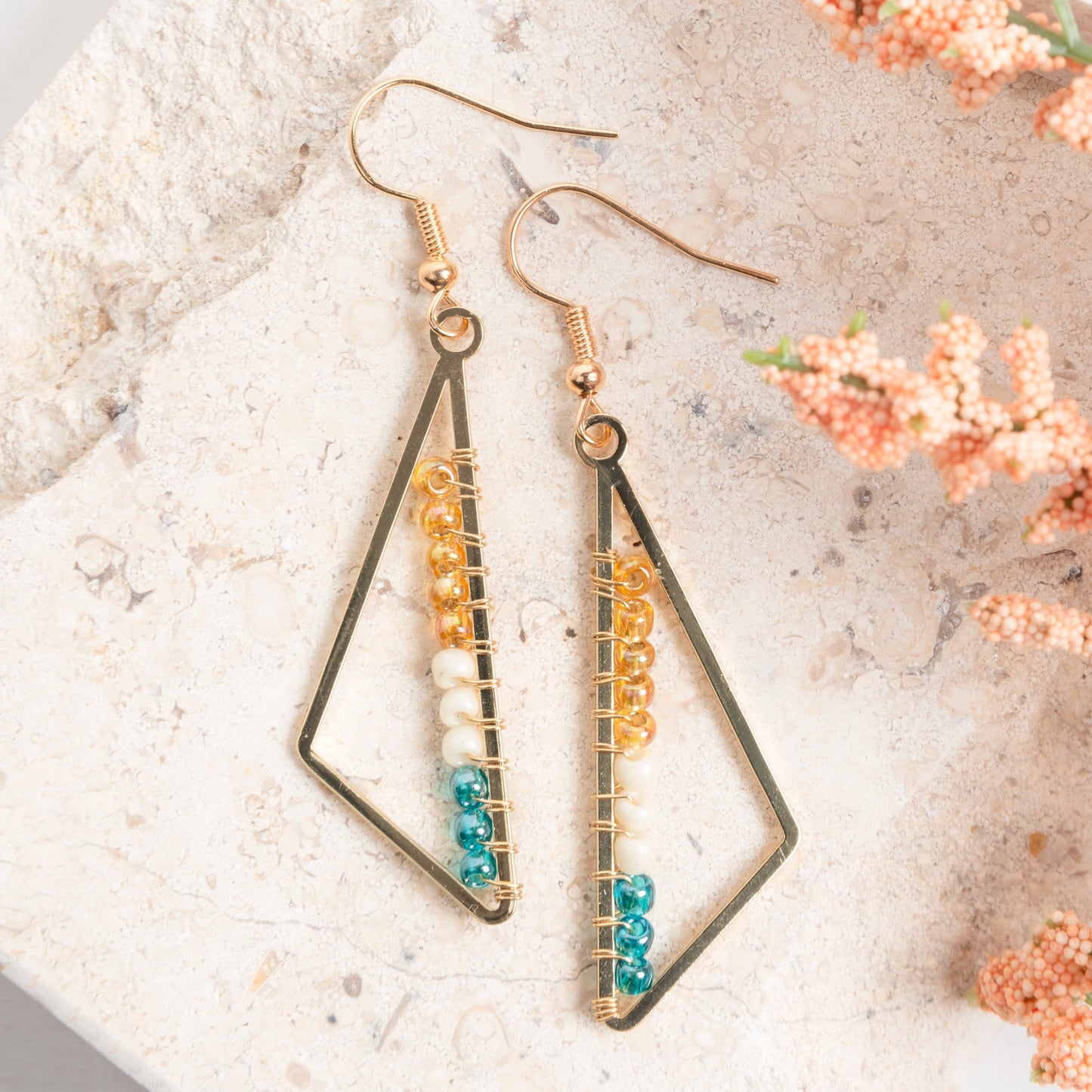 Aurelia Triangle Seed Bead Earrings