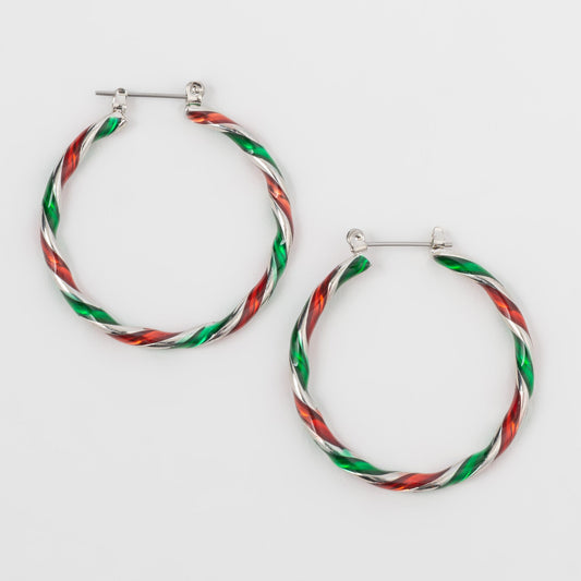 Holiday Twisted Hoop Earrings