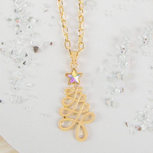 Angelica Christmas Tree Pendant Necklace