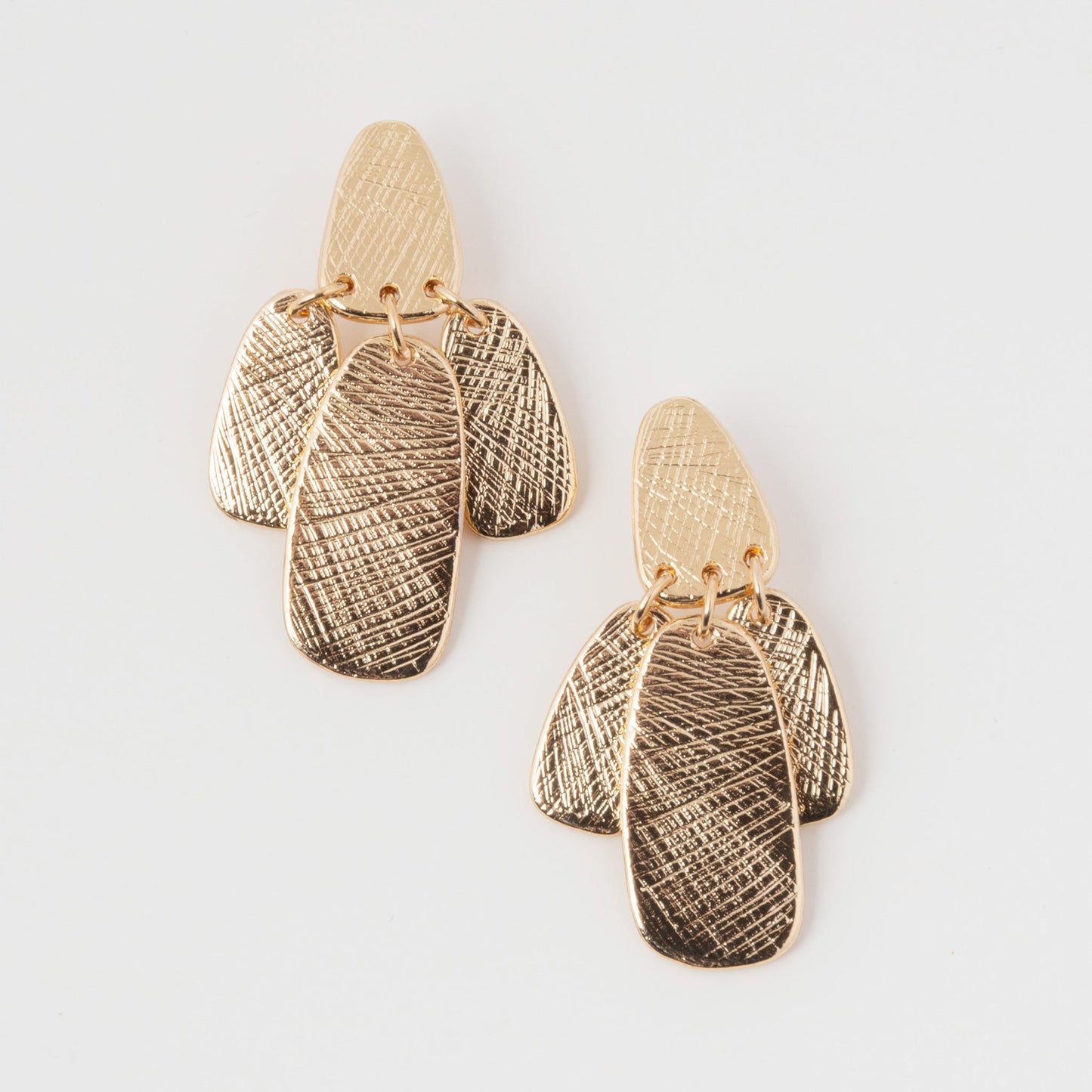 Kali Scratched Layered Drop Earrings