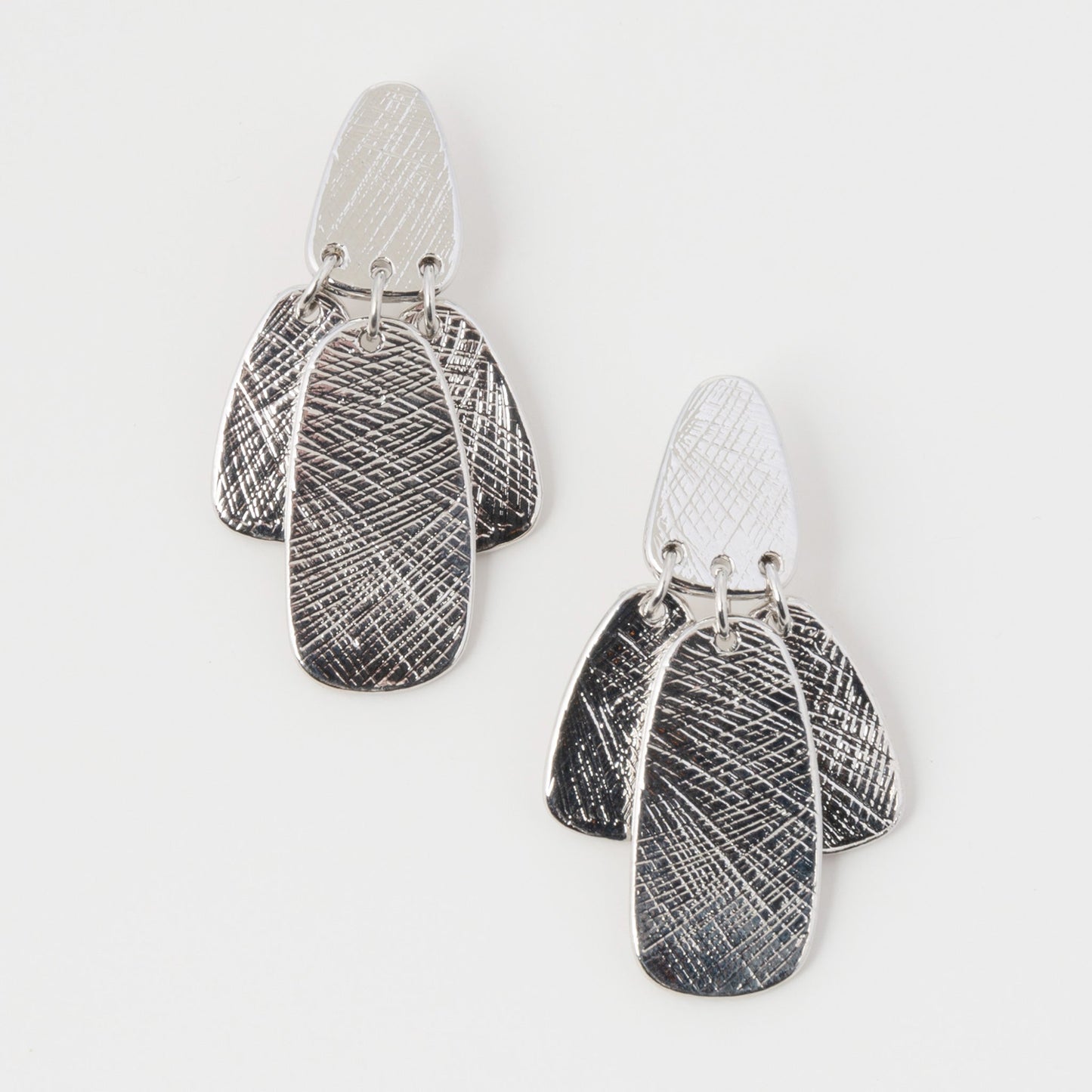 Kali Scratched Layered Drop Earrings